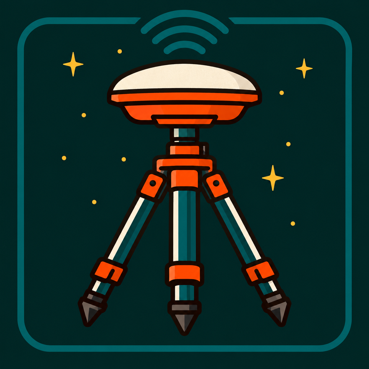 RTK — antenă GNSS pe trepied